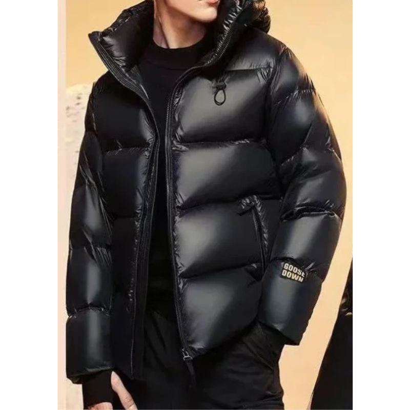 Warm Waterproof Men's Puffer Hoodie Jacket - VogeLuxe