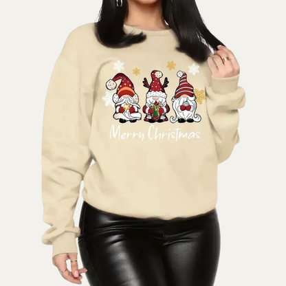 VogeLuxe | Women’s Christmas Gnome Crewneck Sweatshirt