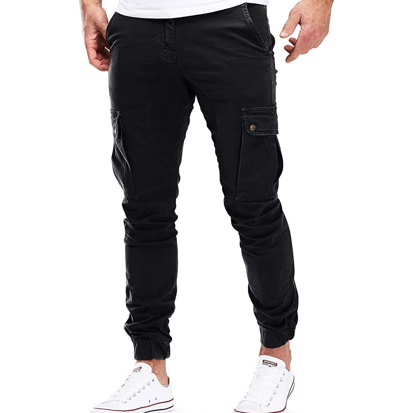 Men's Relaxed Fit Lightweight Work Trousers with Multiple Pockets