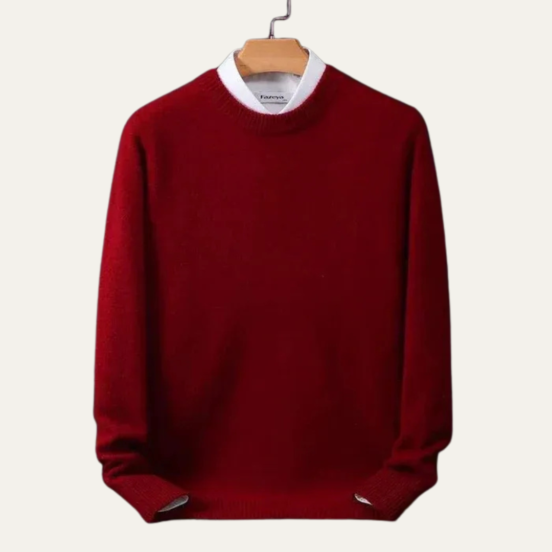 VogeLuxe | Men’s Classic Plain Knit Crew Neck Sweater