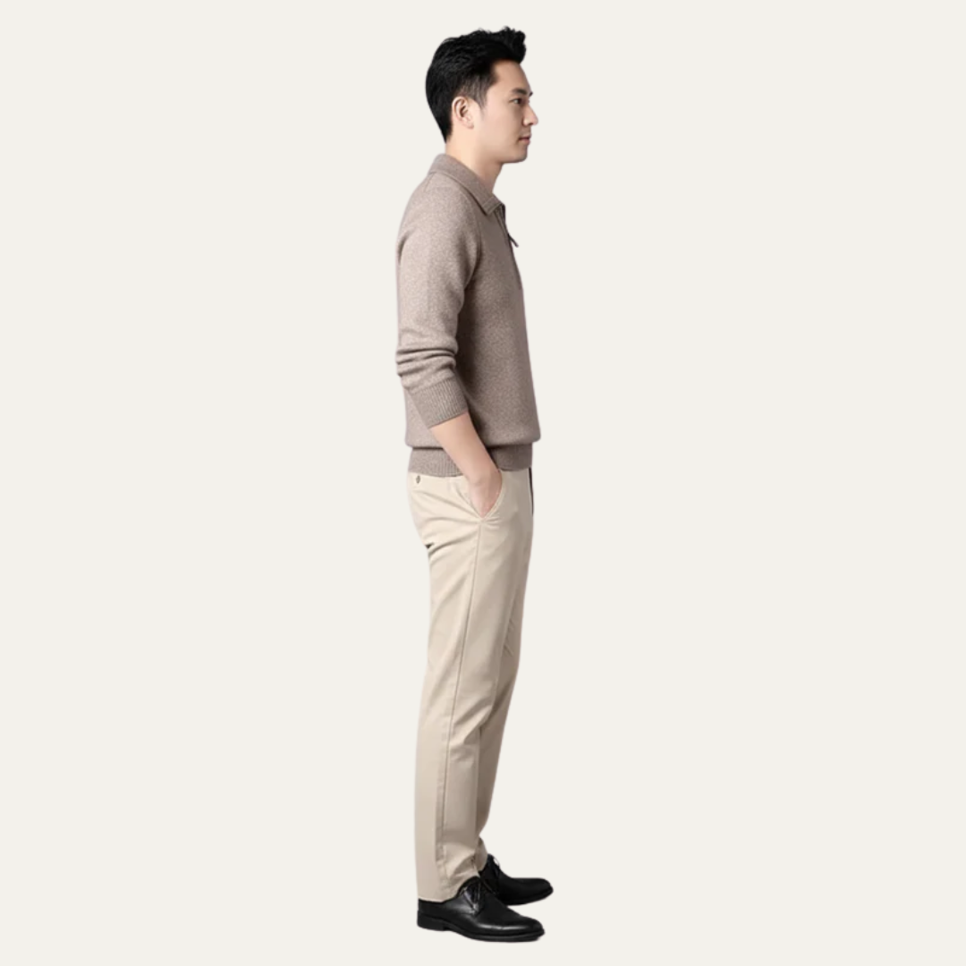 VogeLuxe | Men’s Tailored Zip Up Knit Sweater
