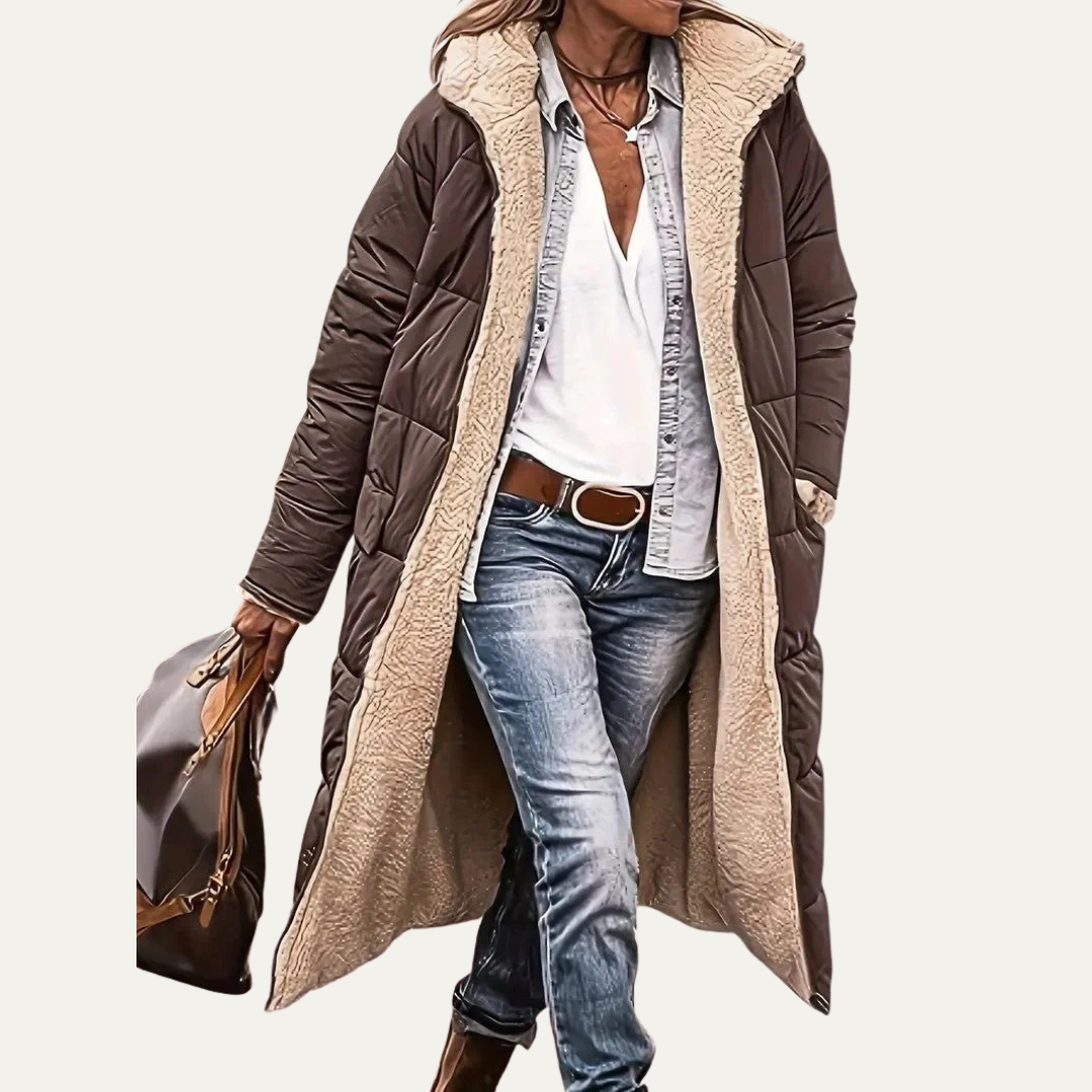 VogeLuxe | Women’s Reversible Hooded Longline Winter Coat