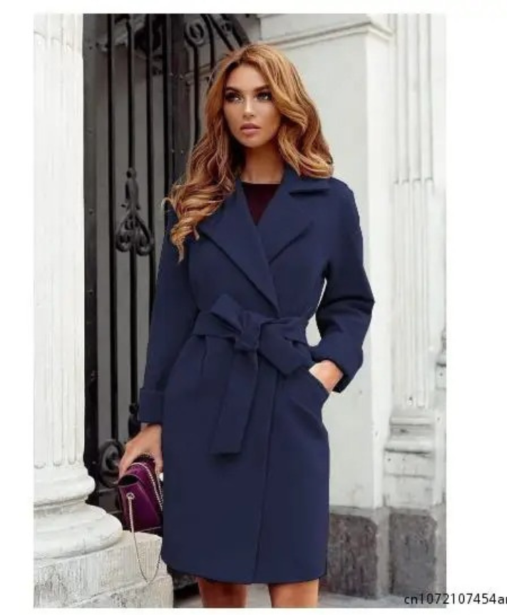 Classic Women's Trench Coat with Belted Waist - VogeLuxe