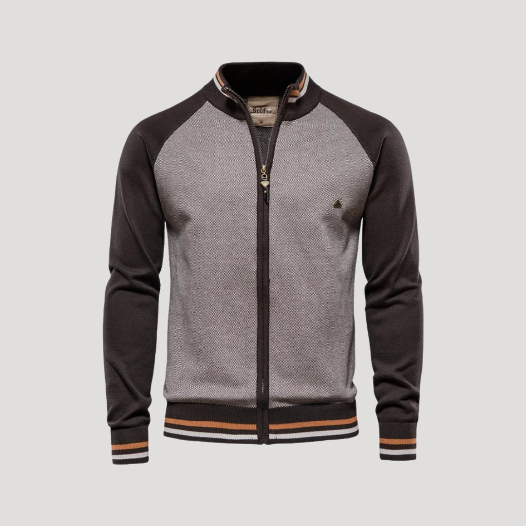 Classic Two-Tone Cozy Zip Jacket