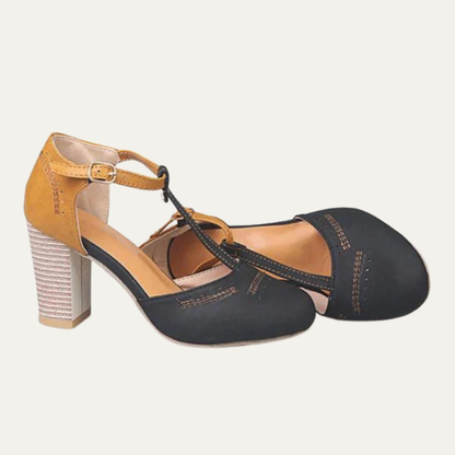 VogeLuxe | Women’s Vintage T Strap Block Heel Pumps