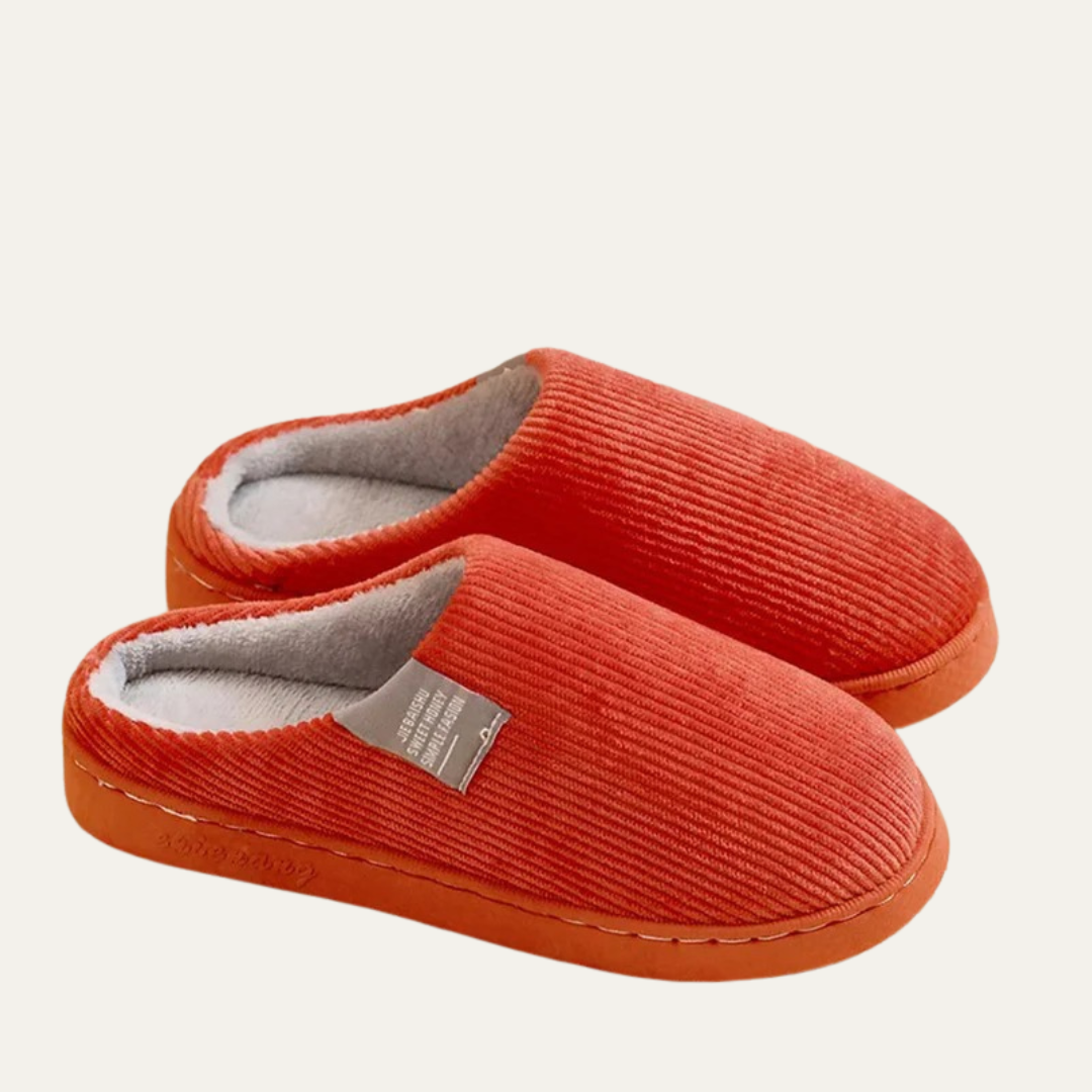VogeLuxe | Women’s Corduroy Slip On Fleece Lined Mule Slippers