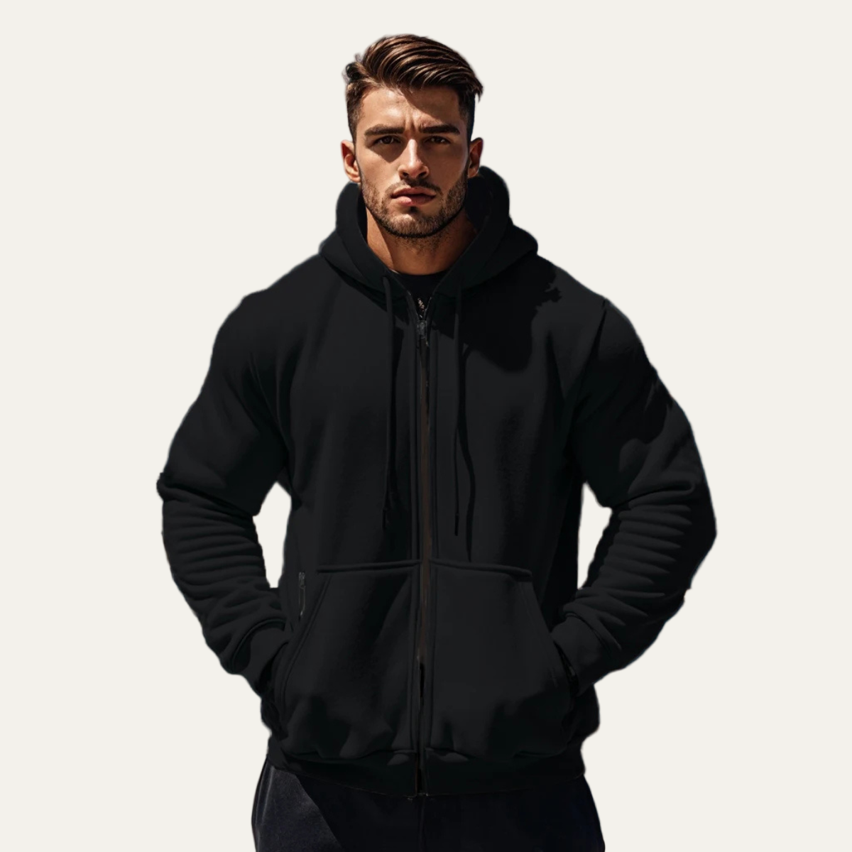 VogeLuxe | Men’s Warm Corduroy Bomber Jacket with Patch Pockets