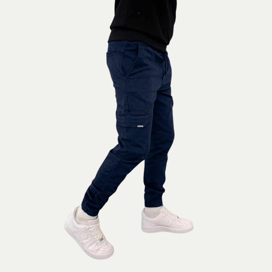 VogeLuxe | Men’s Tapered Cargo Jogger Pants with Flap Thigh Pockets