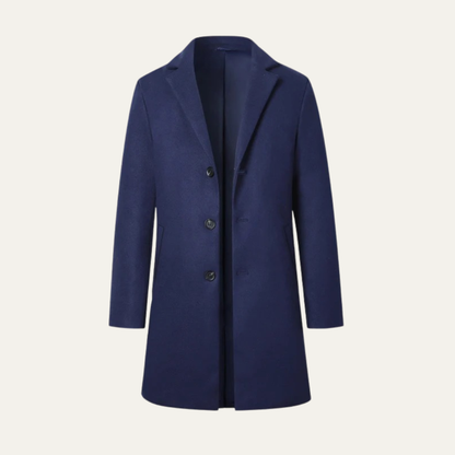 VogeLuxe | Men’s Classic Single-Breasted Long Overcoat