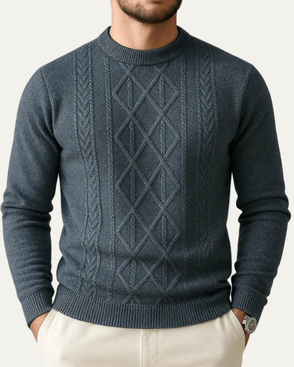VogeLuxe | Men’s Slim Fit Textured Crewneck Pullover Sweater