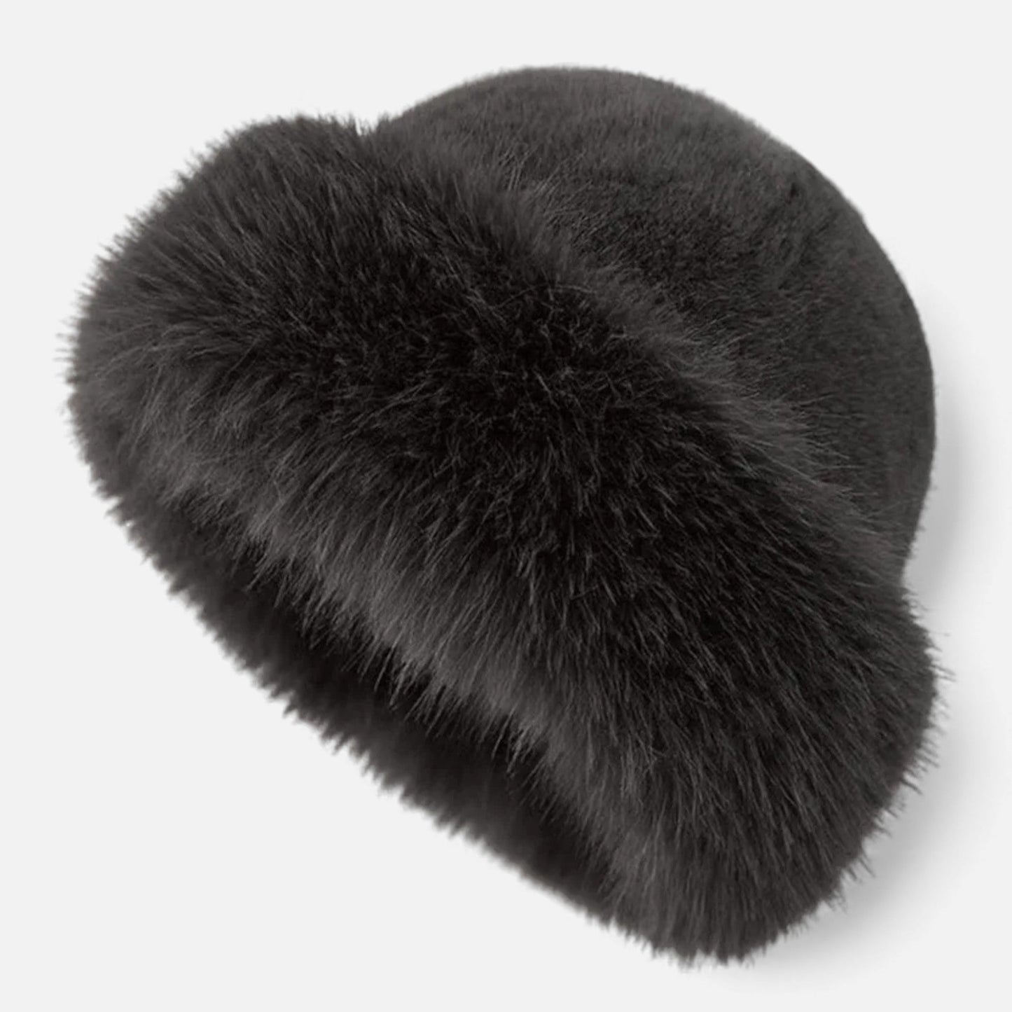 Soft Faux Fur Fisherman Beanie Hat for Women