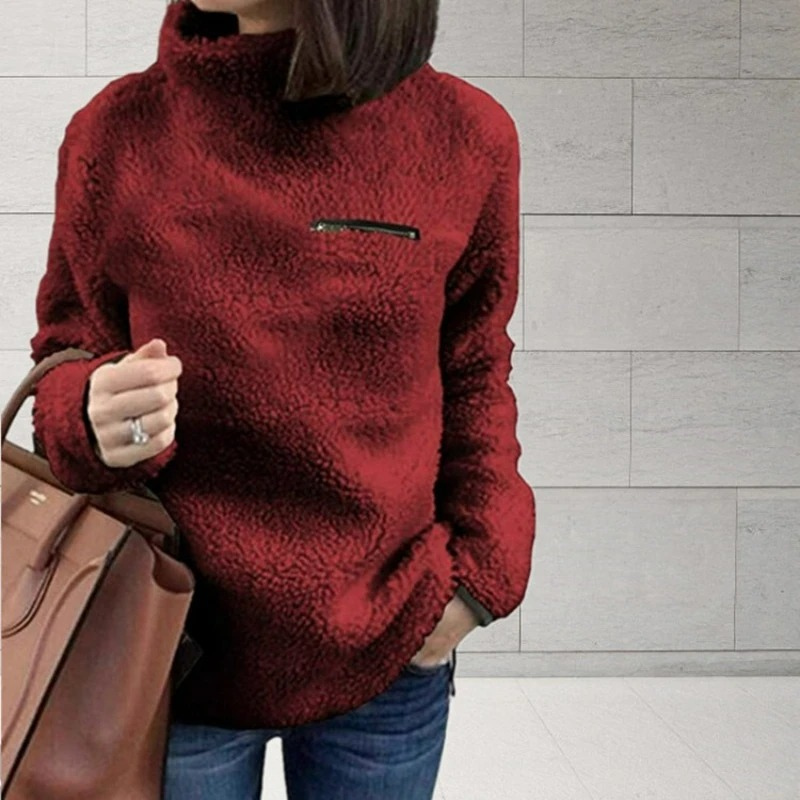 Cozy Women's Zip Up Fleece Sweater for Winter