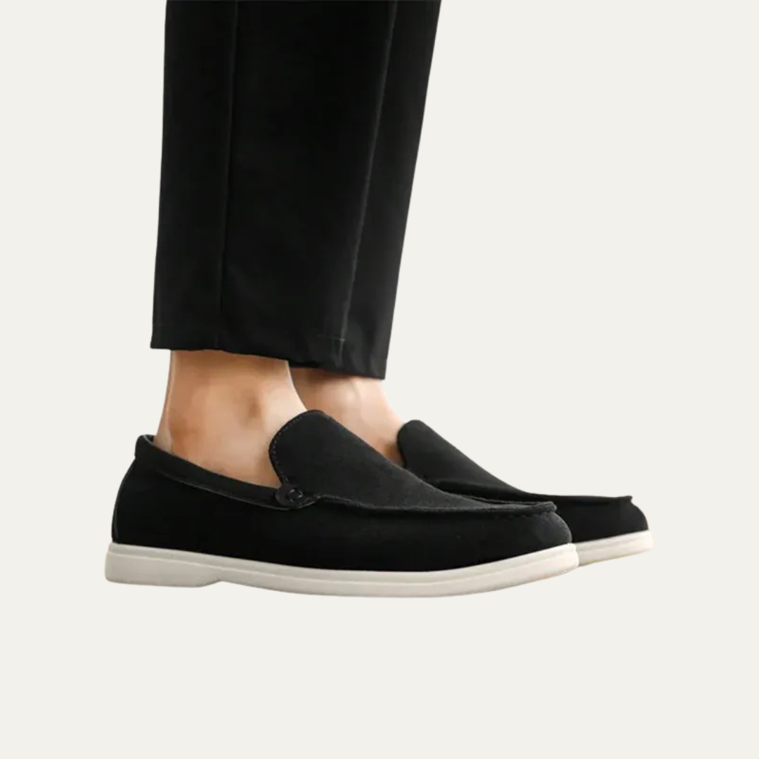 VogeLuxe | Men’s Suede Driving Moccasins with Metal Keeper Detail