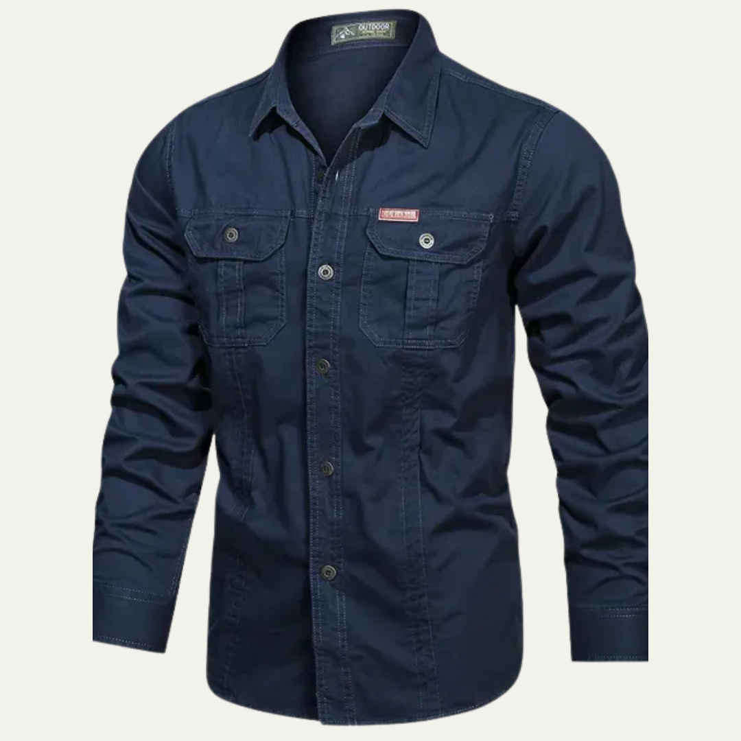 VogeLuxe | Men’s Long Sleeve Tactical Button Shirt