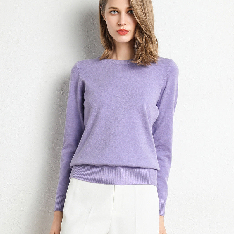 Cozy Women's Crew Neck Wool Sweater