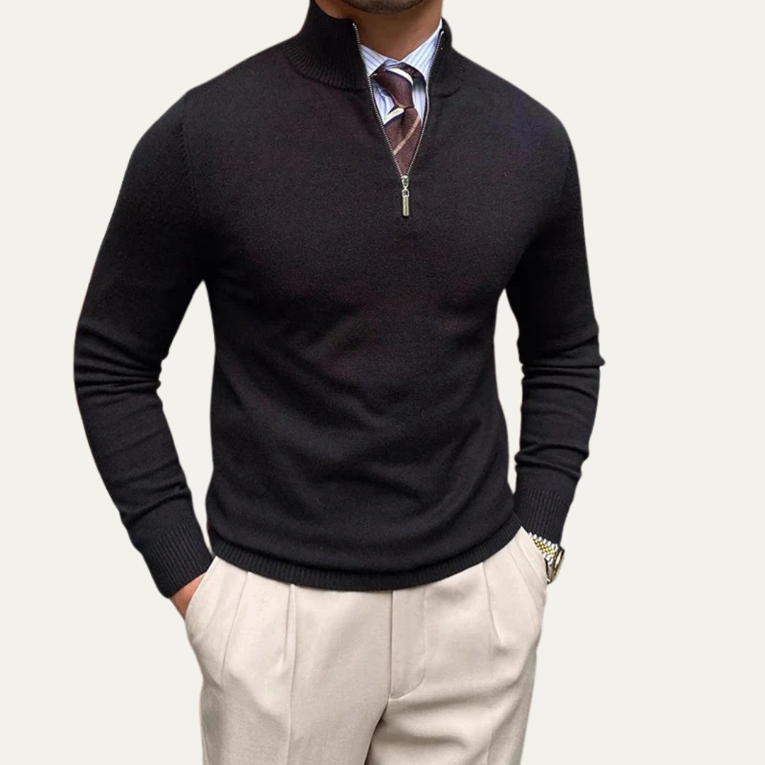VogeLuxe | Men’s Classic Half-Zip Pullover Sweater