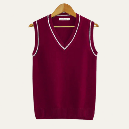 VogeLuxe | Men’s Textured V Neck Striped Sweater Vest