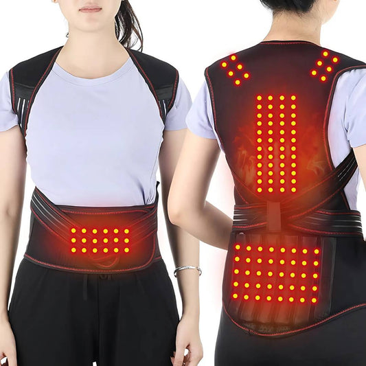 Comfortable Adjustable Heat Therapy Back Support Brace - VogeLuxe