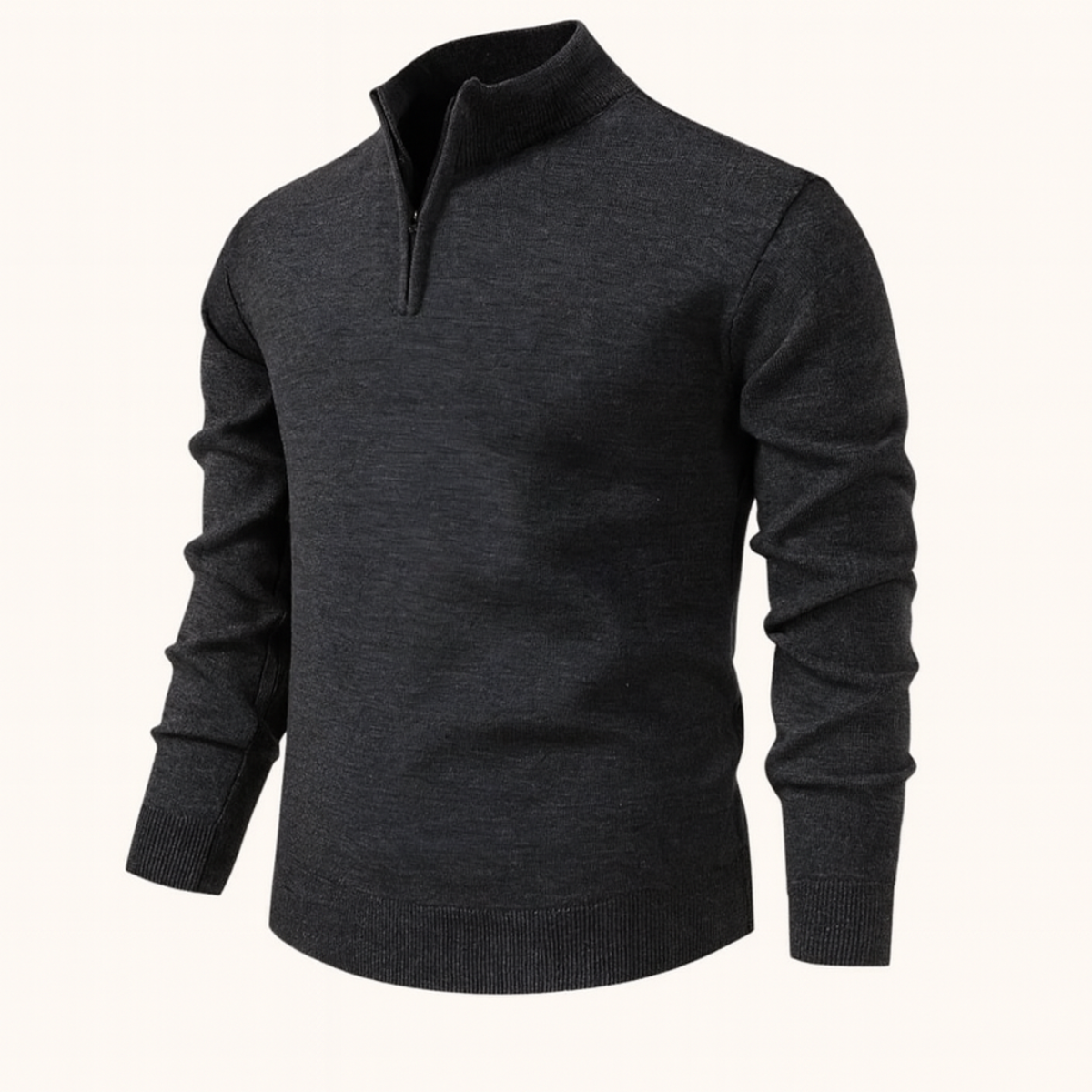 VogeLuxe | Men’s Solid Quarter Zip Stand Collar Pullover