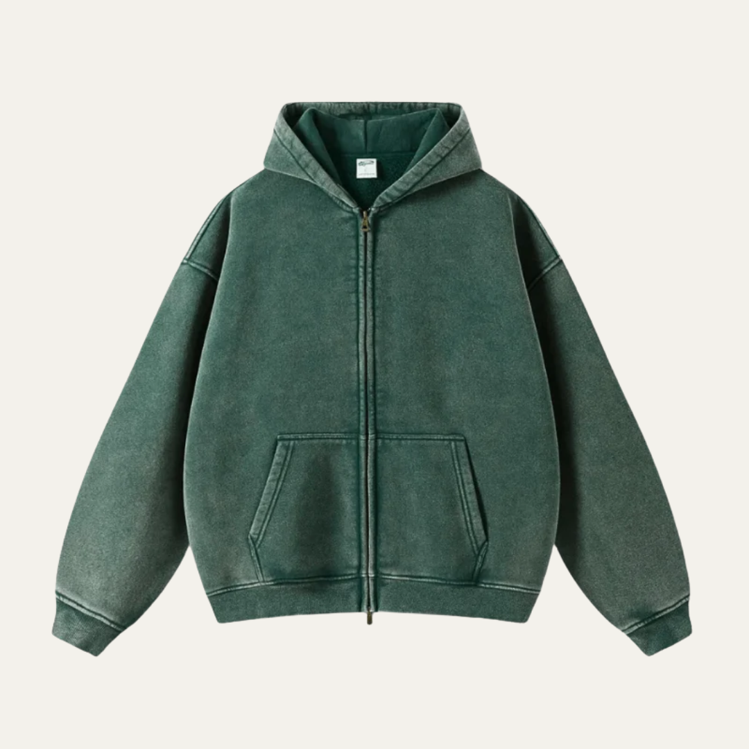 VogeLuxe | Men’s Relaxed Full-Zip Hoodie