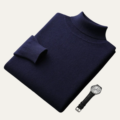VogeLuxe | Men’s Smooth Knit Fitted Turtleneck Sweater