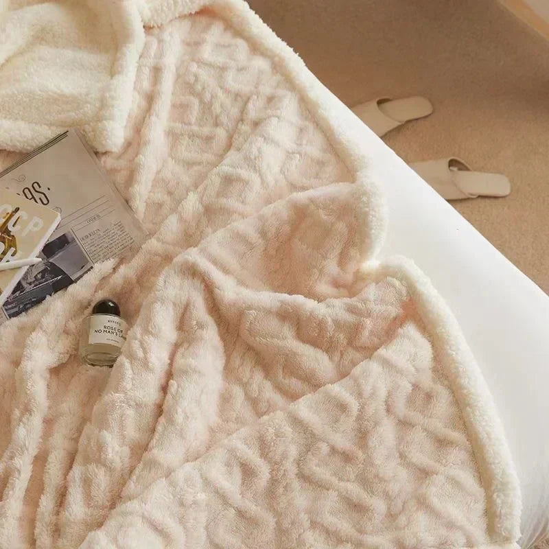 Plush Double Layer Wool and Flannel Blanket