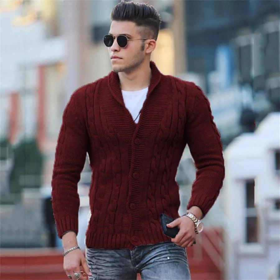 Cozy Winter Mens Cardigan Sweater