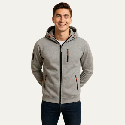 VogeLuxe | Men’s Sporty Full Zip Technical Hoodie