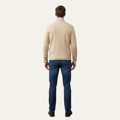 VogeLuxe | Men’s High Collar Quarter Zip Knit Sweater