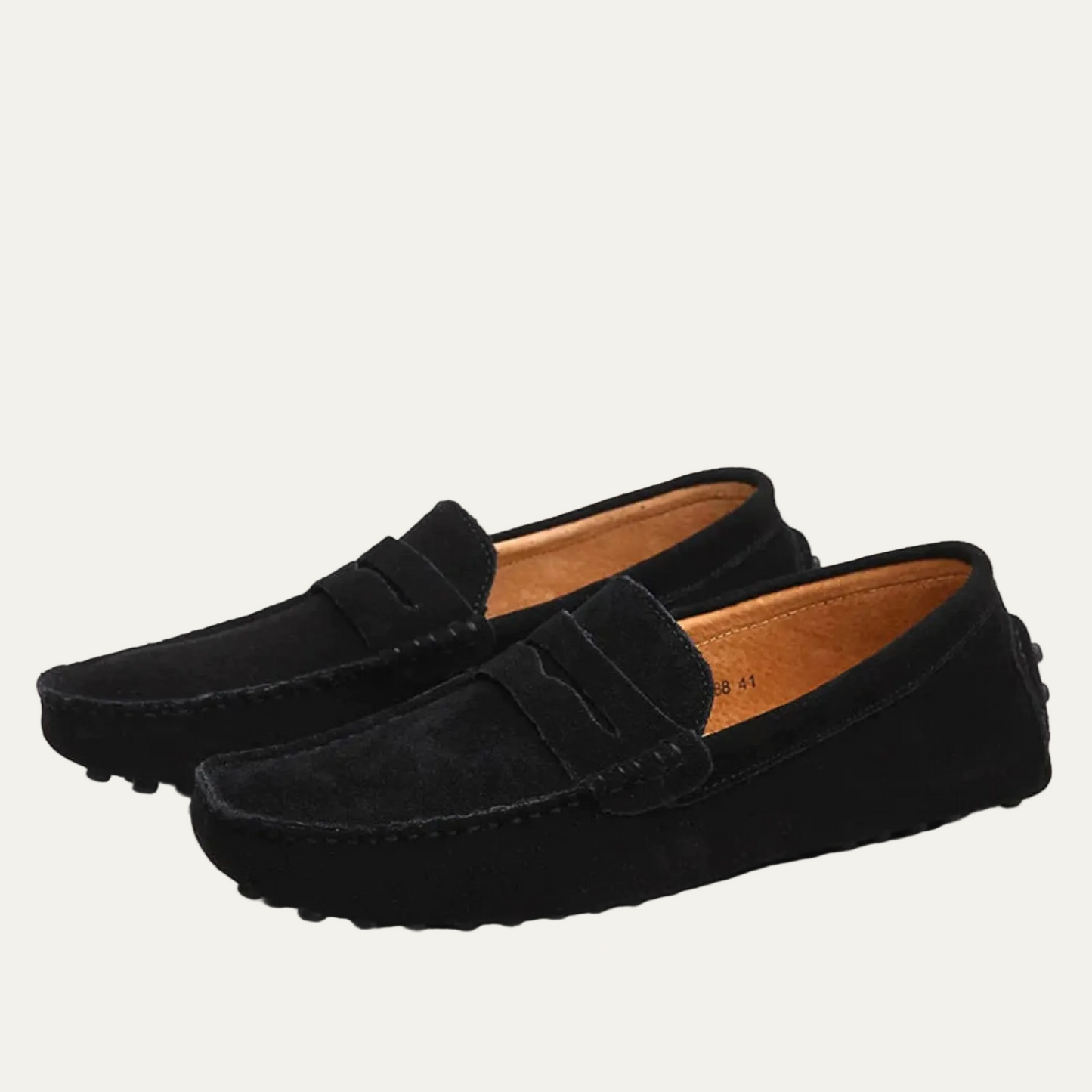 VogeLuxe | Men’s Suede Driving Loafers with Penny Strap