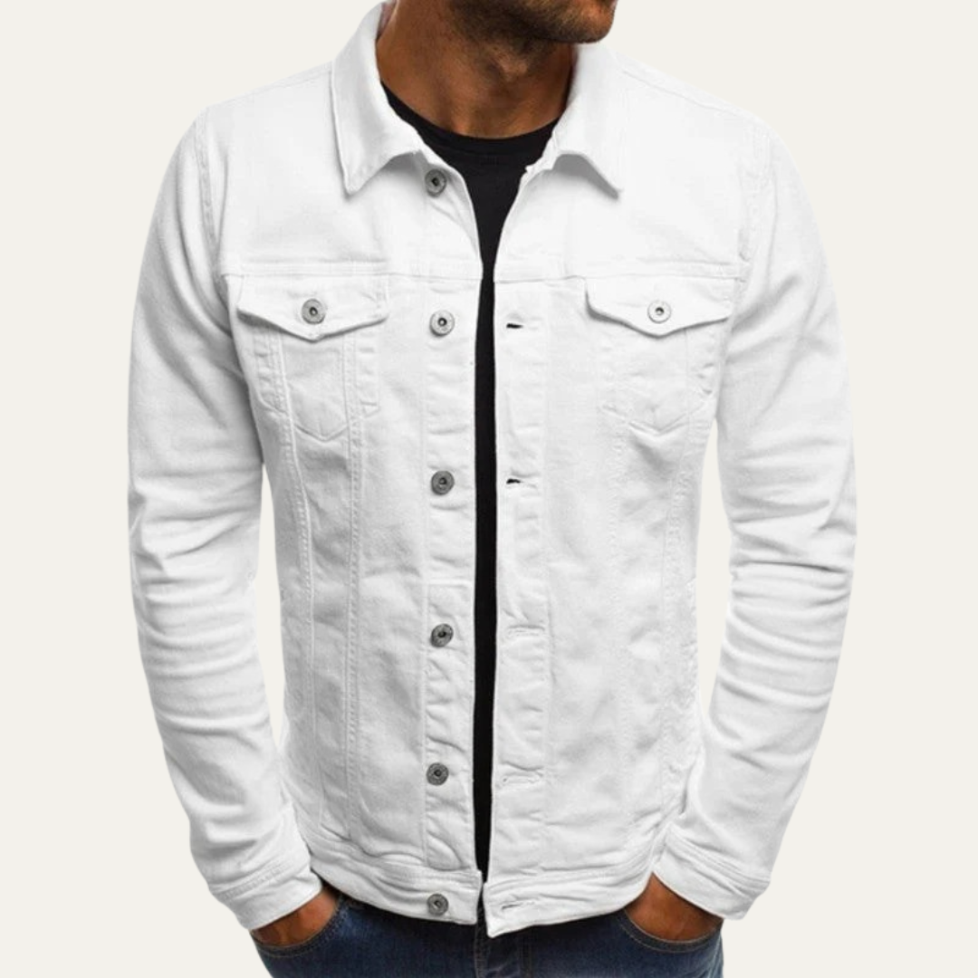 VogeLuxe | Men’s Suede Style Button Front Stand Collar Jacket