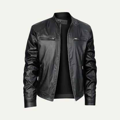 VogeLuxe | Men’s Fitted Leather Motorcycle Jacket