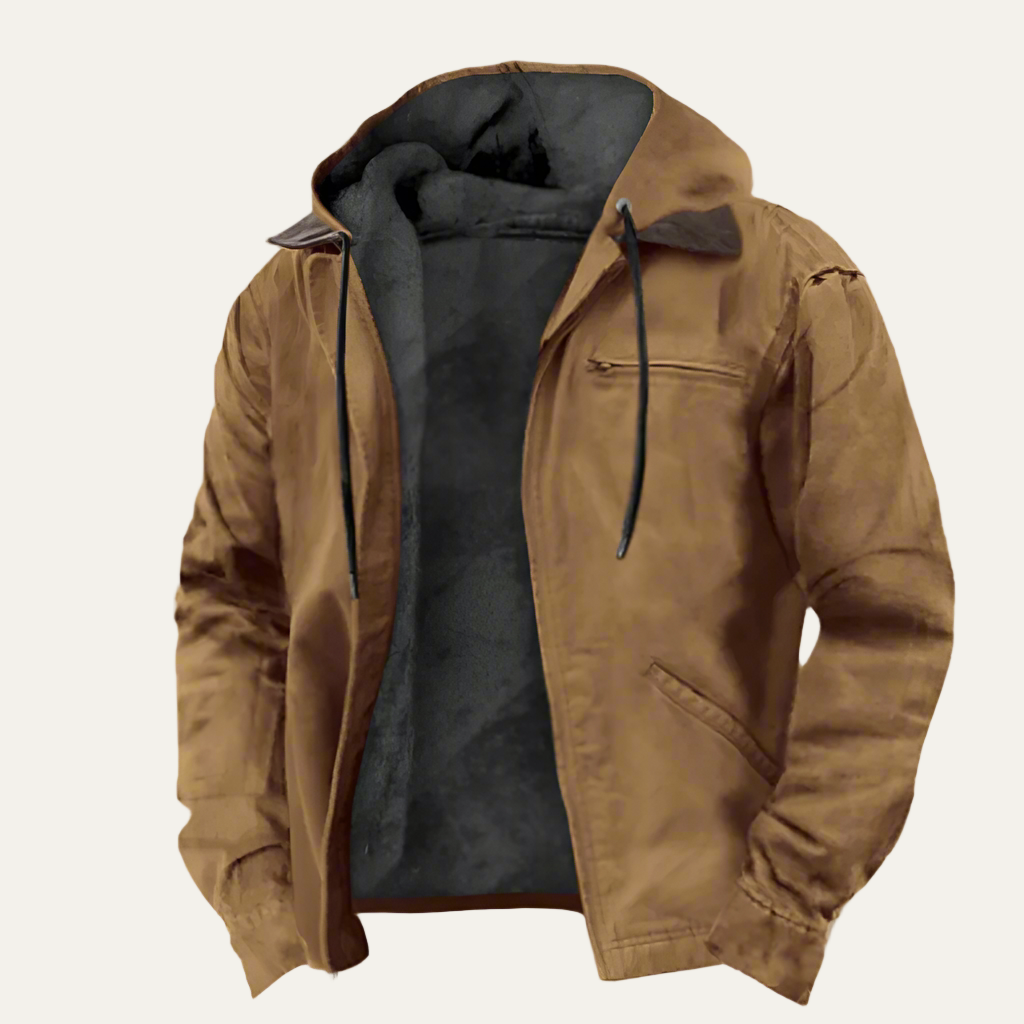 VogeLuxe | Men’s Winter Hooded Cotton Zip Jacket
