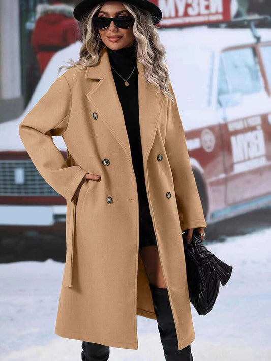 Classic Women's Belted Raincoat - VogeLuxe