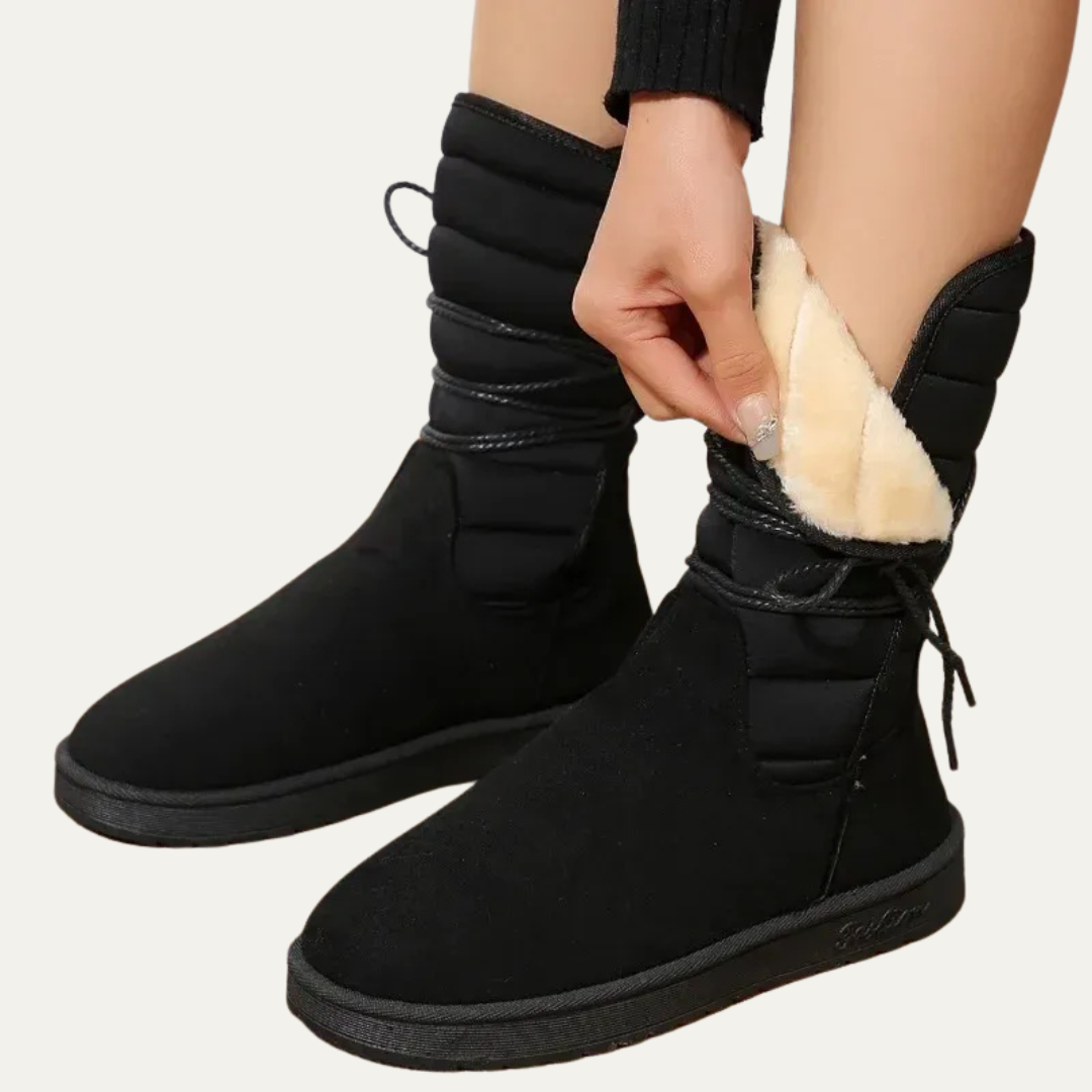 VogeLuxe | Women’s Quilted Faux Fur Lined Mid Calf Winter Boots