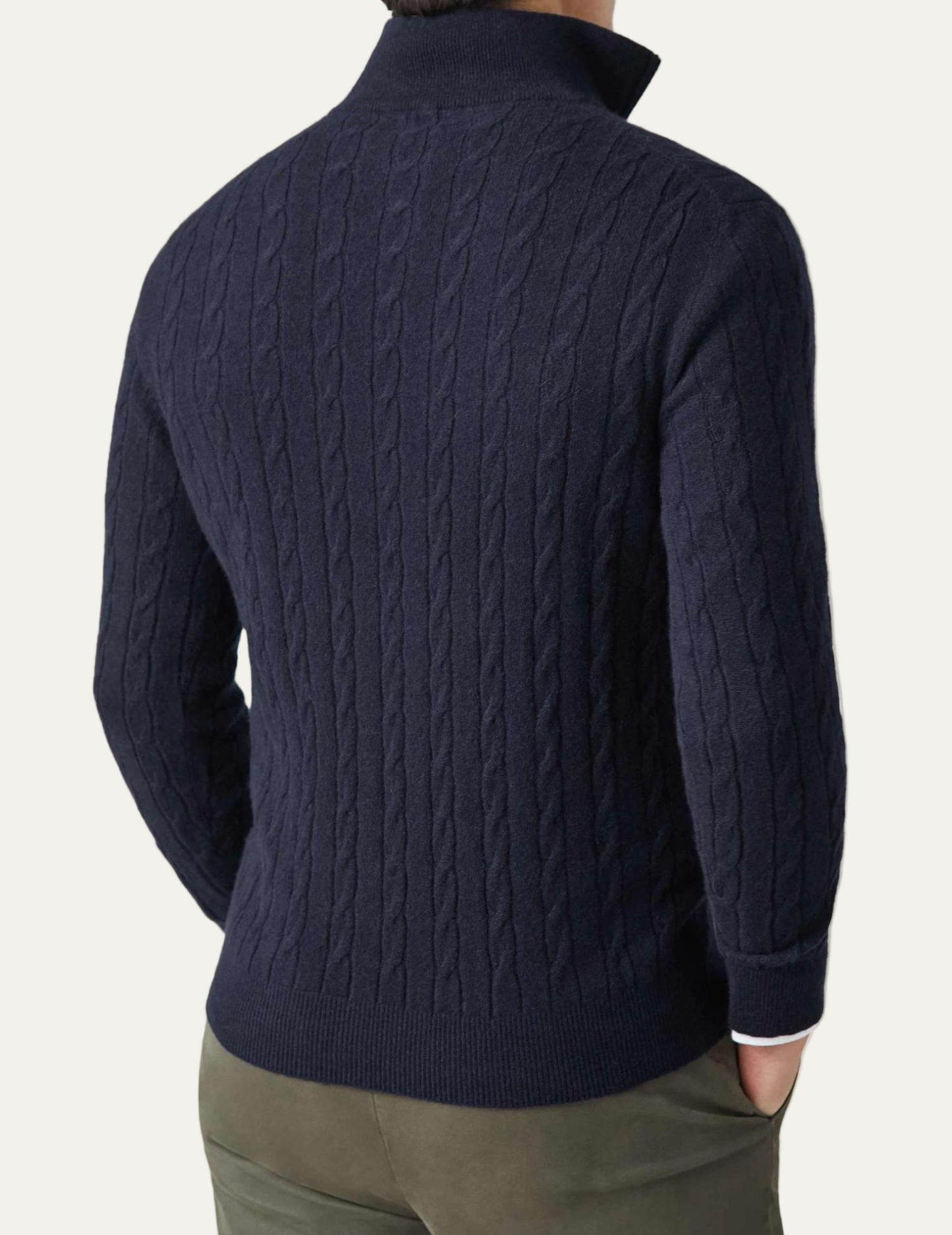 VogeLuxe | Men’s Cable Knit Zipper Sweater