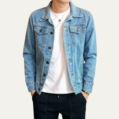 VogeLuxe | Men’s Classic Button Front Denim Trucker Jacket