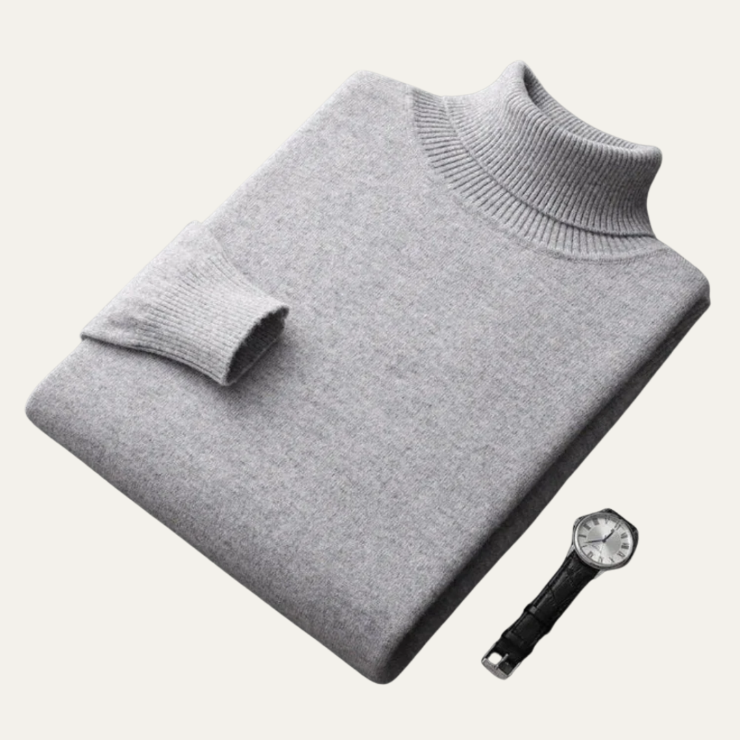 VogeLuxe | Men’s Fine Gauge Fitted Turtleneck Sweater