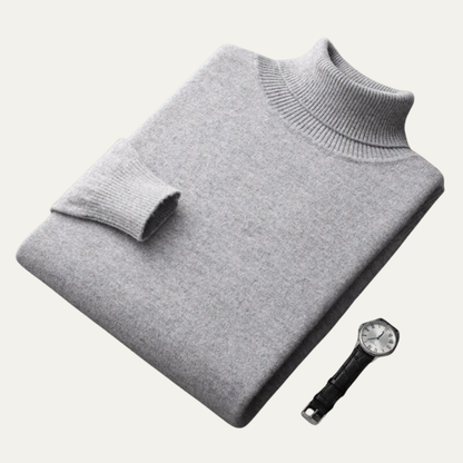 VogeLuxe | Men’s Fine Gauge Fitted Turtleneck Sweater