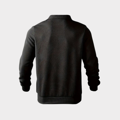 VogeLuxe | Men’s Quarter Zip Textured Knit Pullover