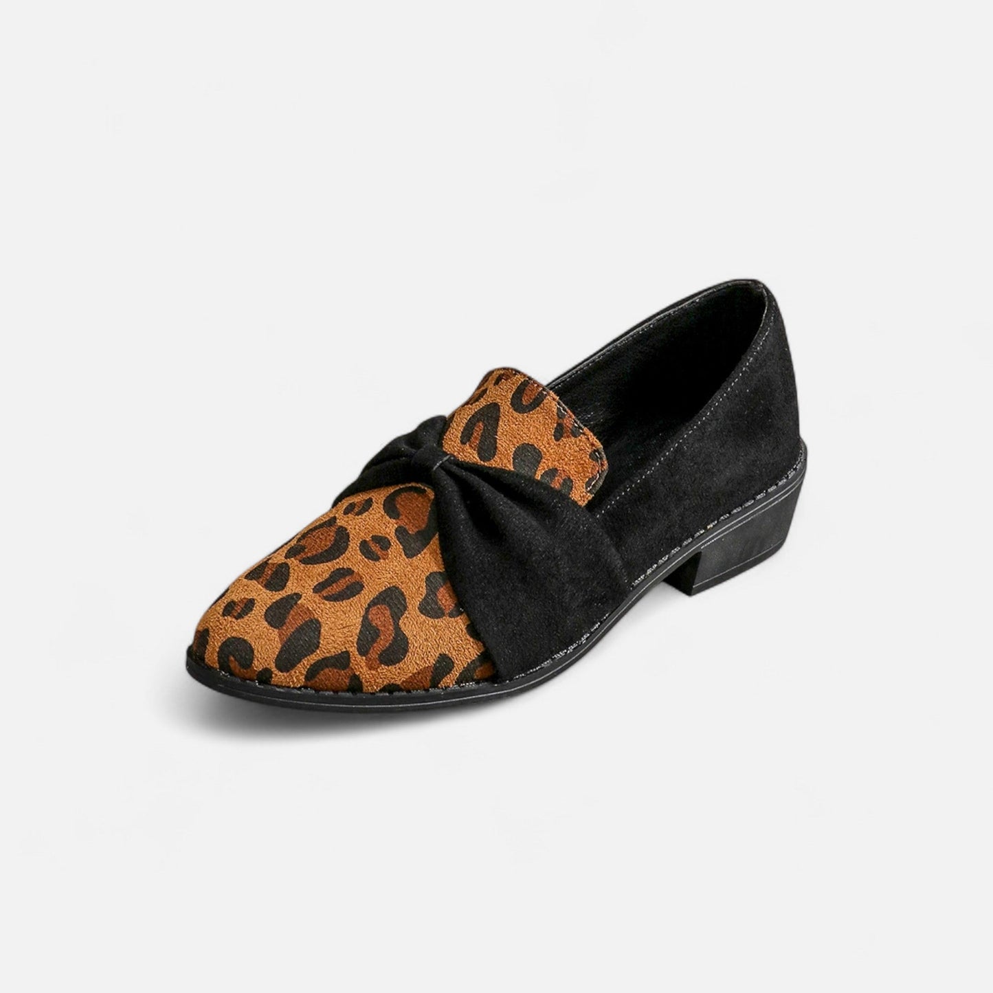Luxury Suede Leopard Print Slip On Heels