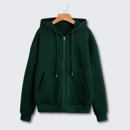 Women's Green Hooded Sweatshirt Soft Cozy Winter Wear