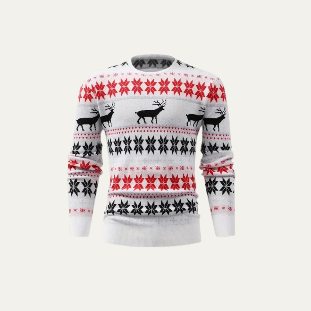VogeLuxe | Men’s Classic Reindeer Knit Christmas Sweater