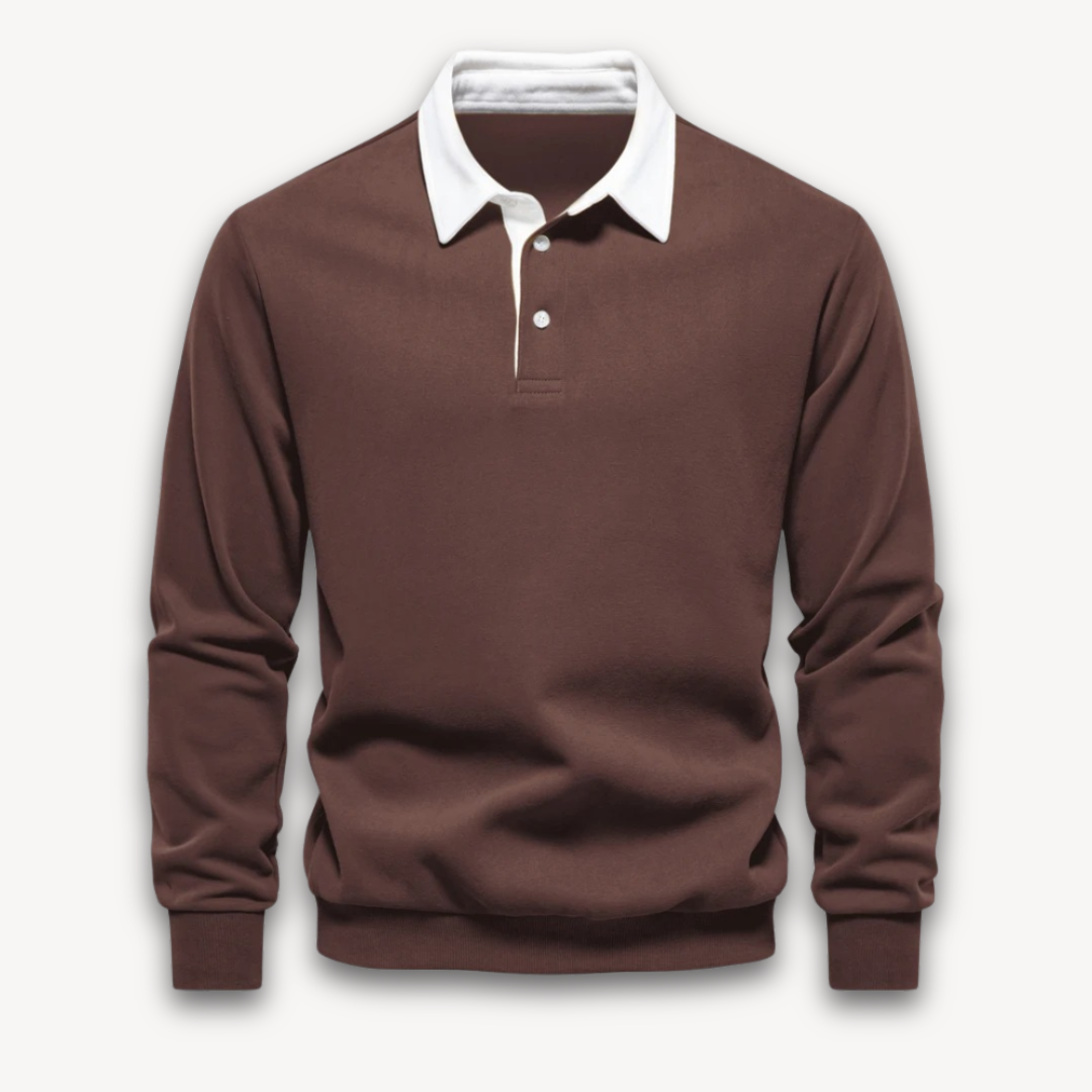 VogeLuxe | Men’s Classic Contrast Collar Rugby Shirt