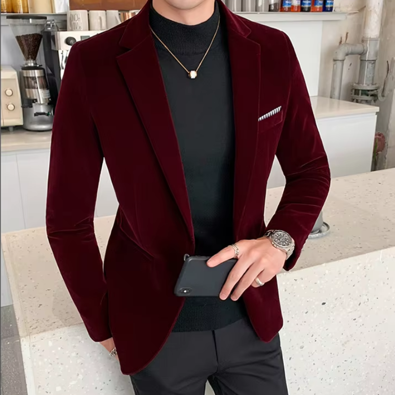 Classic Men's Slim Fit One Button Jacket