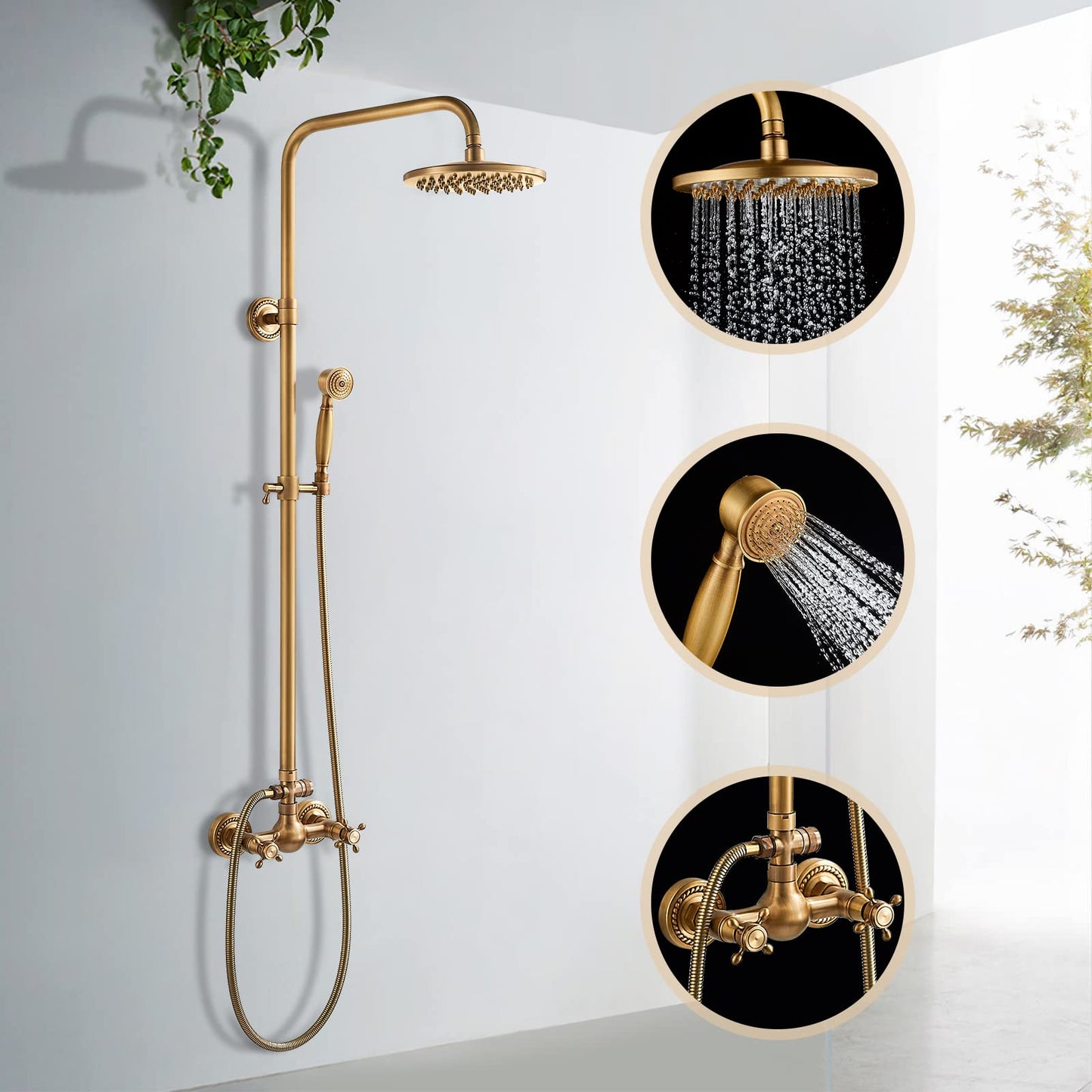 Luxury Gold Adjustable Wall Mount Shower Set - BritishElegance