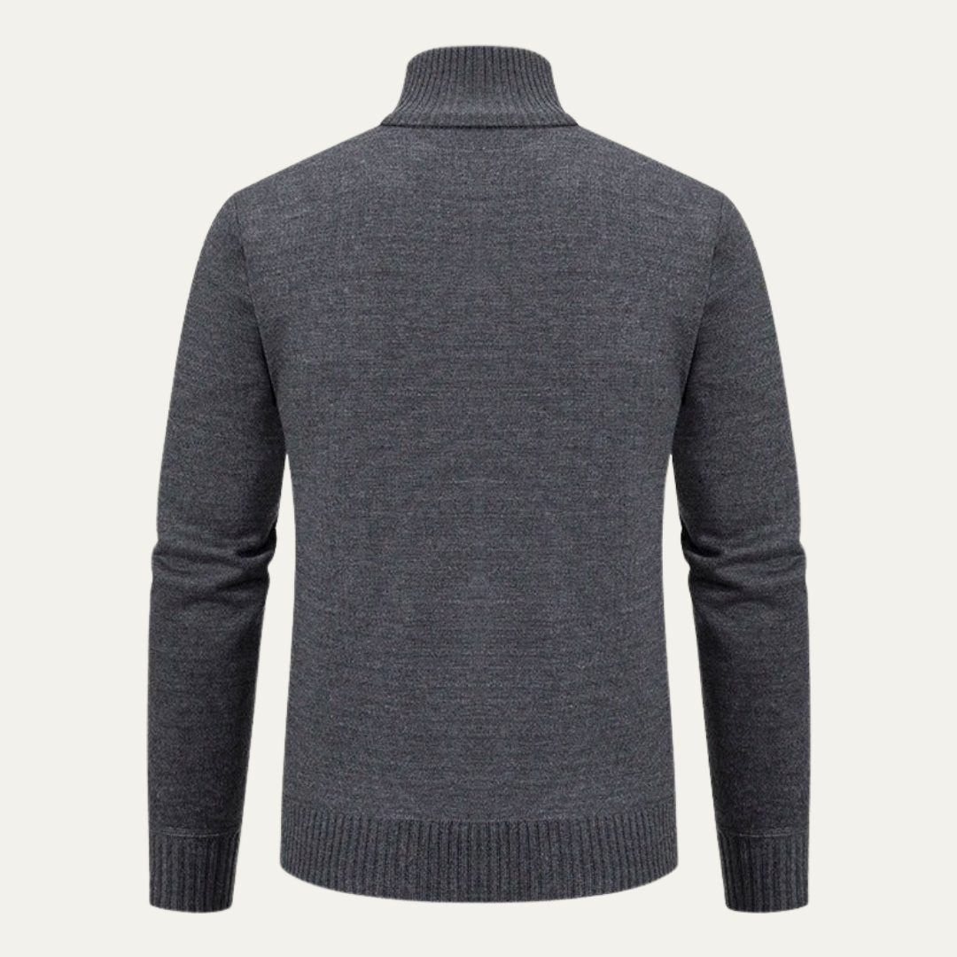 VogeLuxe | Men’s Cable Knit Full Zip Cardigan Sweater