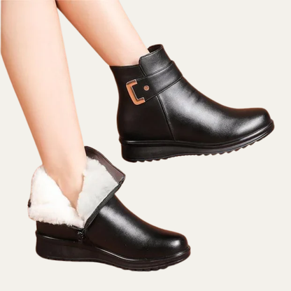 VogeLuxe | Women’s Sleek Leather Style Ankle Boots