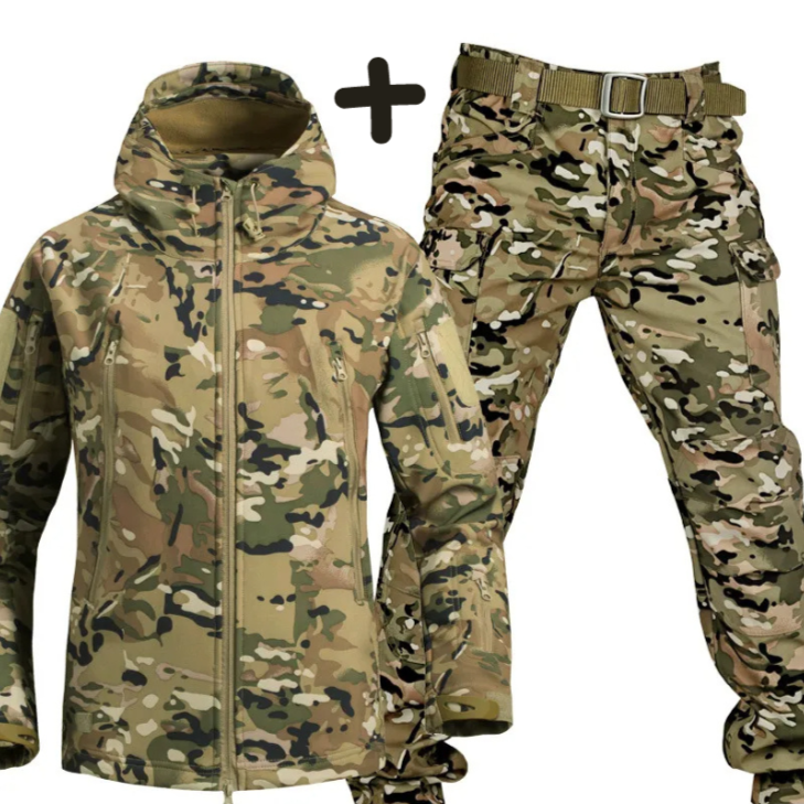 Men's Military Hooded Jacket and Cargo Pant Combo