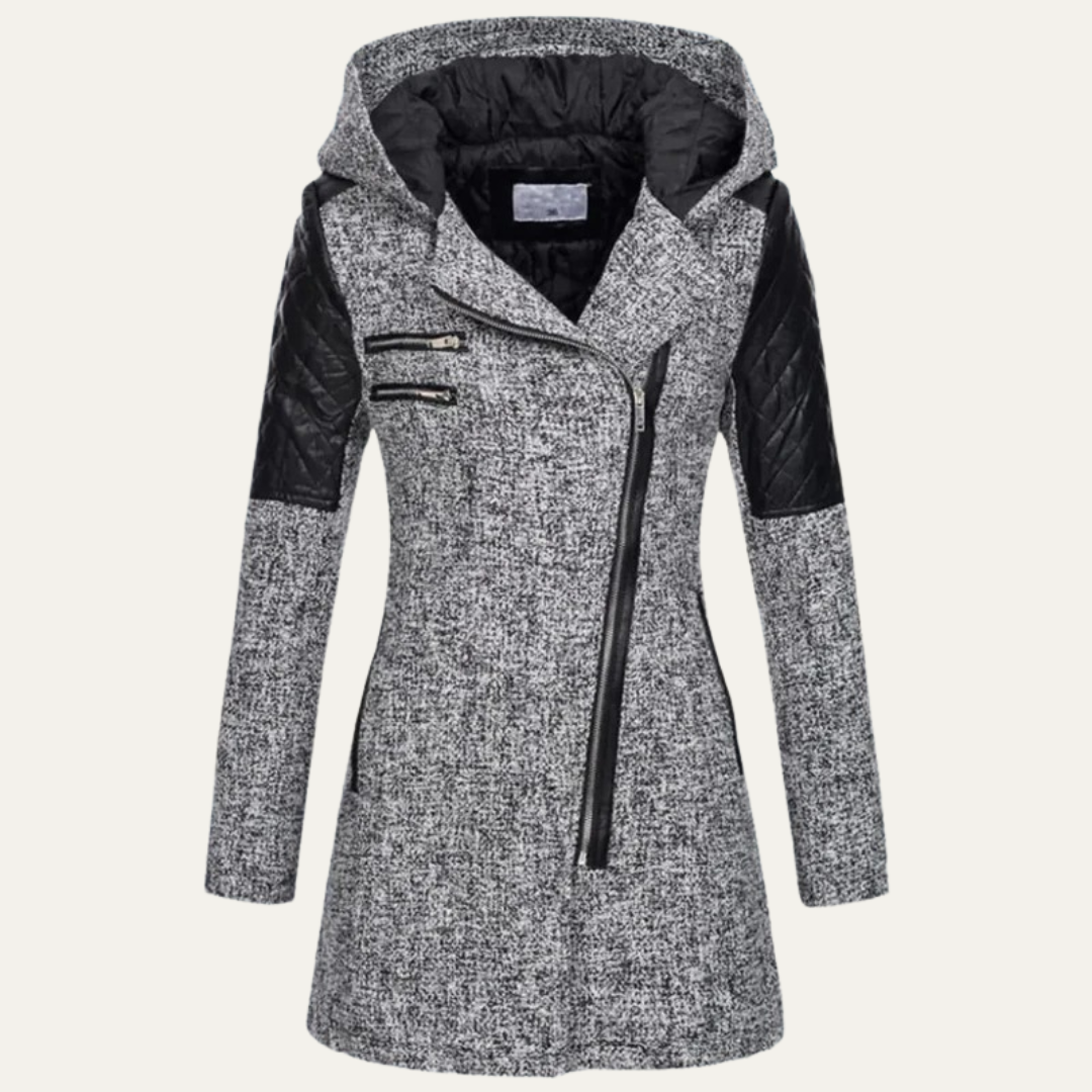 VogeLuxe | Women’s Mid Length Asymmetrical Zip Winter Coat